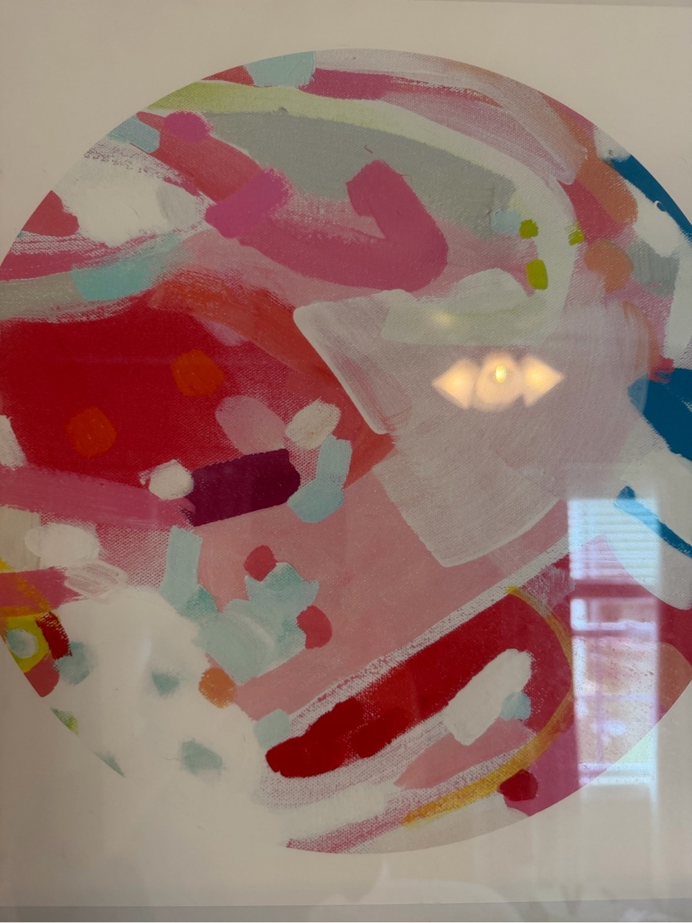 Abstract Circular Pink & Red Wall Art